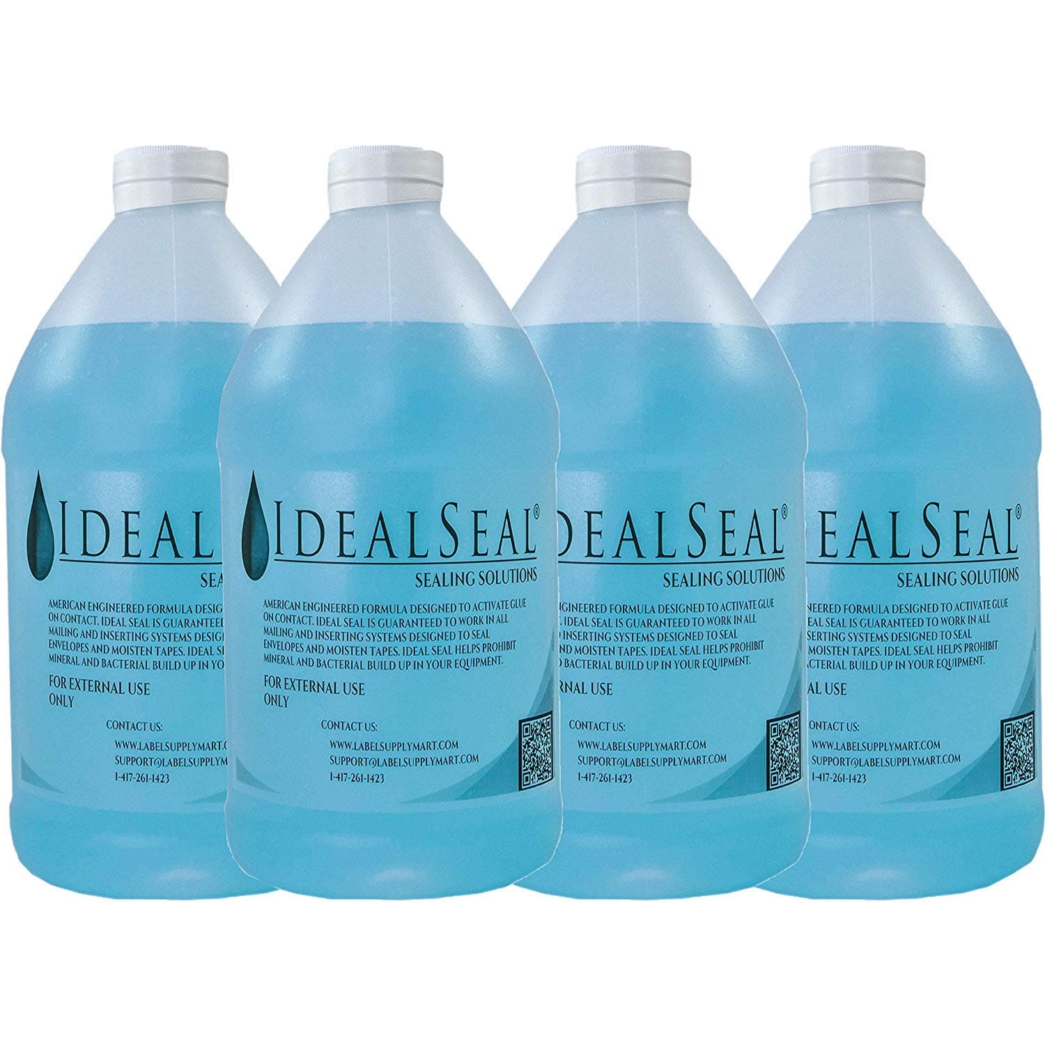 IDEALSEAL Compatible Replacement Sealing Solution for PB 608-0 E-Z Seal Sealing Solution - Compatible Postage Meter and Tape Shooter Sealing Solution Pack of 4 1/2 Gallon Containers + Free Pump