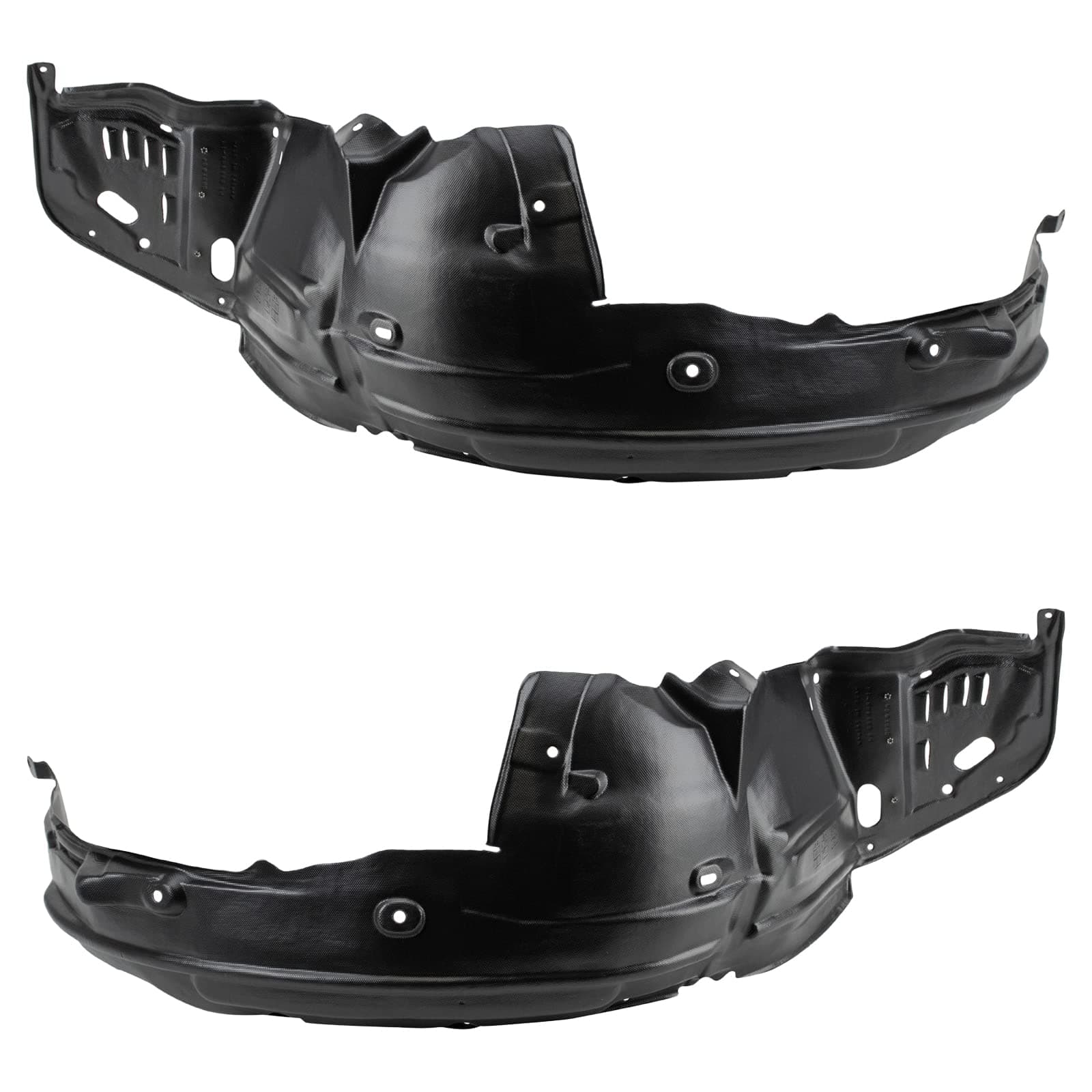 TRQ Front Inner Fender Liner Set Compatible with 2008-2012 Honda Accord HO1248131 HO1249131