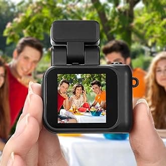 Mini Digital Camera Keychain with Flash Light 1080p Tiny Camera Mini Retro Micro Dv/Camcorder with 600 Mins Battery Life Compact Portable Recorder for Travel Study Recording(Black,16 GB)