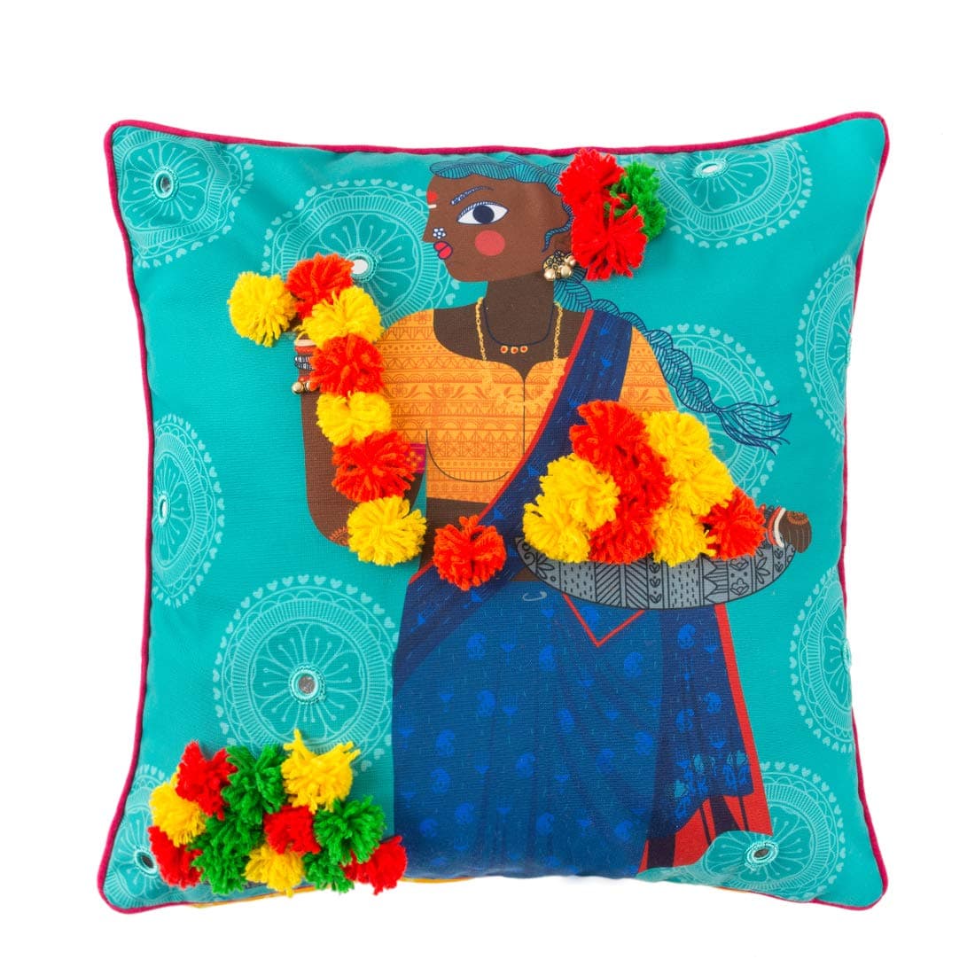 Polyester & Polyester Blend Cushion Cover, 225 TC, Soft Decorative Pillow Cover for Sofa, Bed & Living Room Home Décor