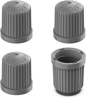 TPMS Tire Valve Caps (4-Pack) Alligator EHA Secure Air Pressure Gray Valve Stem Caps Compatible with Audi, BMW, Mercedes, Porsche, Tesla, VW & More (Made in Germany)