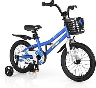 - Kids Bike, 12 14 16 18 Inch Boys Girls Bike for 3-8 Years w/Training Wheels, 20 Inch Children Bicycle for 8+ Teens w/Kickstand, Handbrake, Coaster Brake & Removable Basket, Sporty Bicycle