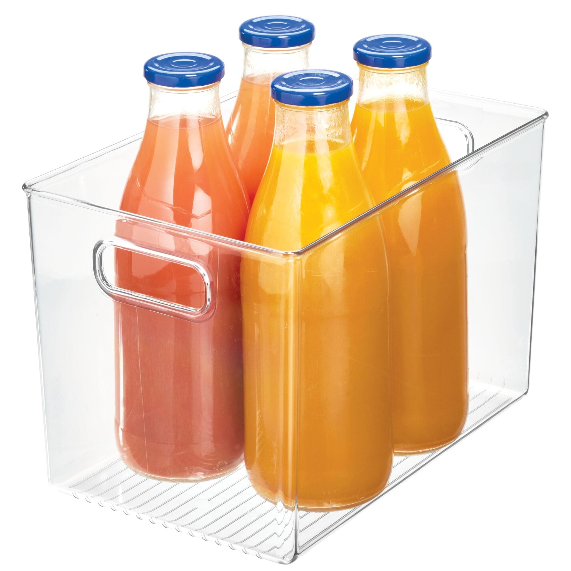 iDesign Linus BPA-Free Plastic Deep Kitchen Storage Bin with Handles - 12" x 8" x 7.75", Clear