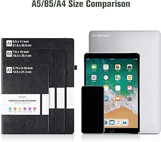 College Ruled Notebook, Large B5 Lined Journal Notebook, 314 Numbered Pages Work Notebook with Index Stickers, 100gsm Thick Paper, Hardcover Vegan Leather Journal for Women Men School Office, Green