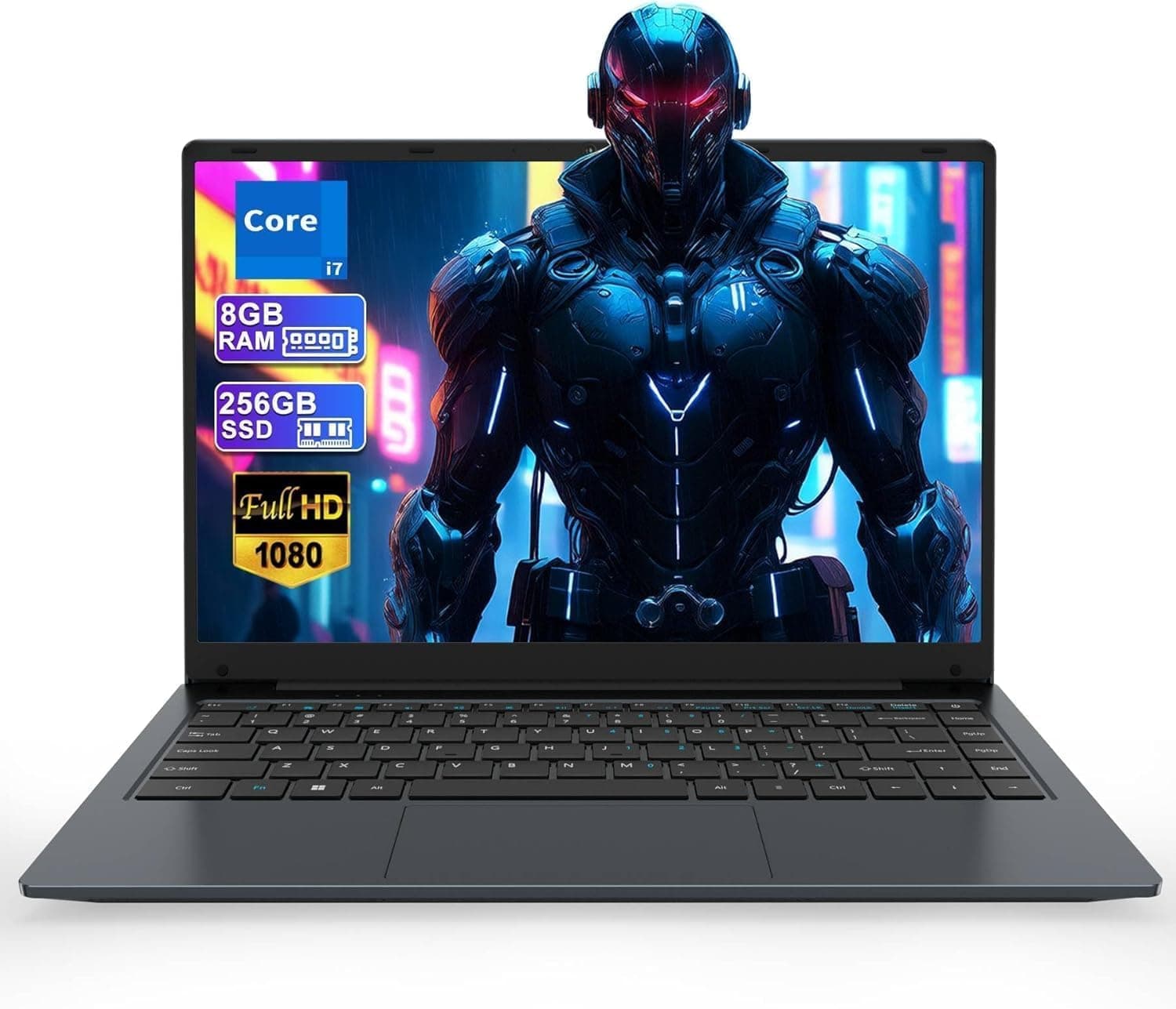 14.1" Laptop, Laptop Computer Core i7 Processor(Up to 2.7GHz), Student Laptop 8GB DDR3 256GB SSD, FHD IPS Laptop PC Wifi5 BT4.2 USB3.0 * 3 Ethernet Port*1 HDMI*1 SD Slot*1 Audio Jack*1