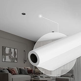Ceiling Decor Film - White Matt PVC Stretch Ceiling - Room Ceiling Covering Kit, DIY Installation for Modern Ceiling Design fits Kit #10 Film Size 6'7'' * 10'6''