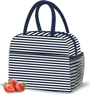 DALINDA Lunch Bag Women, Lunch Box for Women Men Reusable Insulated Lunch Tote Bag, Handbags Case High Capacity for Travel Work Picnic, Navy Blue
