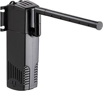 Aquarium Internal Filter, Submersible Power Filter with Adjustable Waterflow, Aeration System with Sponge Filter for Fish Tanks, 700L/H, 10W