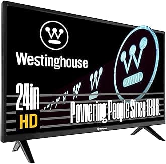 24 Inch TV, HD LED Small Flat Screen Non-Smart Television, Works with Fire Stick, Roku, Apple TV, TiVo, Xumo, and Streaming Devices