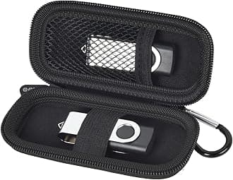 USB Flash Drive Case, SD Card Holder Compatible with Thumb Drive, Memory Cards, SDXC SDHC Storage Bag, Electronic Accessories Organizer for SanDisk for Samsung for Inland (All Black)