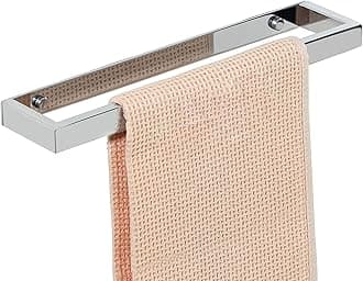 Towel Rail Hand Towel Holder for Bathroom Self Adhesive & Screw Towel Ring SUS304 Stainless Steel 30CM Wall Mounted No Drilling, Polished Chrome