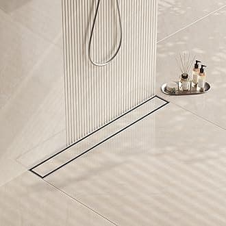 Neodrain 32-Inch Linear Shower Drain- with 2-in-1 Flat & Tile Insert Cover, 304 Stainless Steel Rectangle Shower Floor Drain,Floor Shower Drain with Adjustable Leveling Feet, Hair Strainer