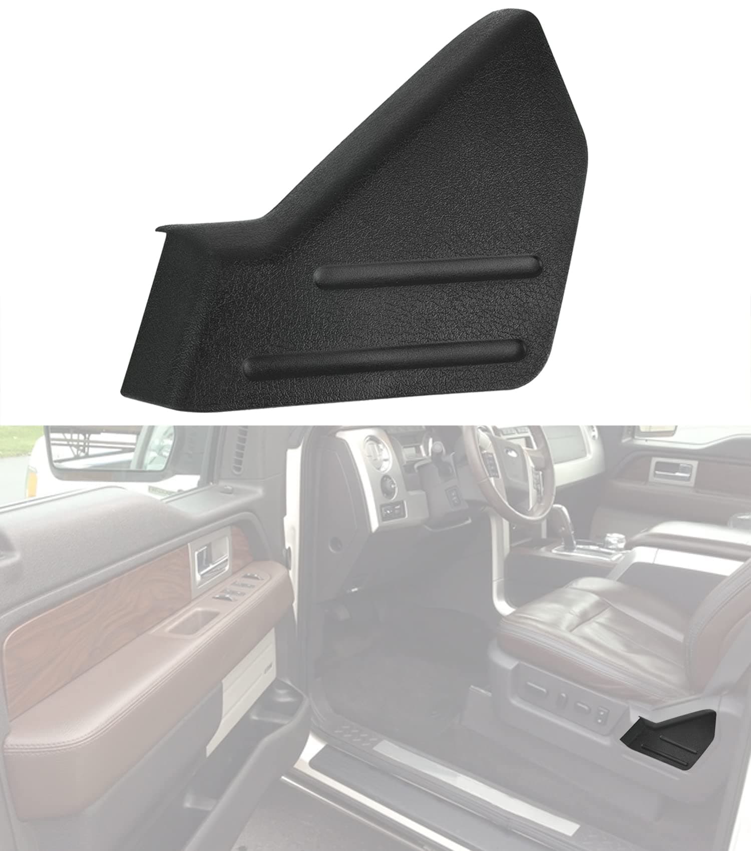 Replacement for Front Left LH Driver Seat Trim Cover Panel 2009-2014 Ford F-150 F150 9L3Z1661693CA Black