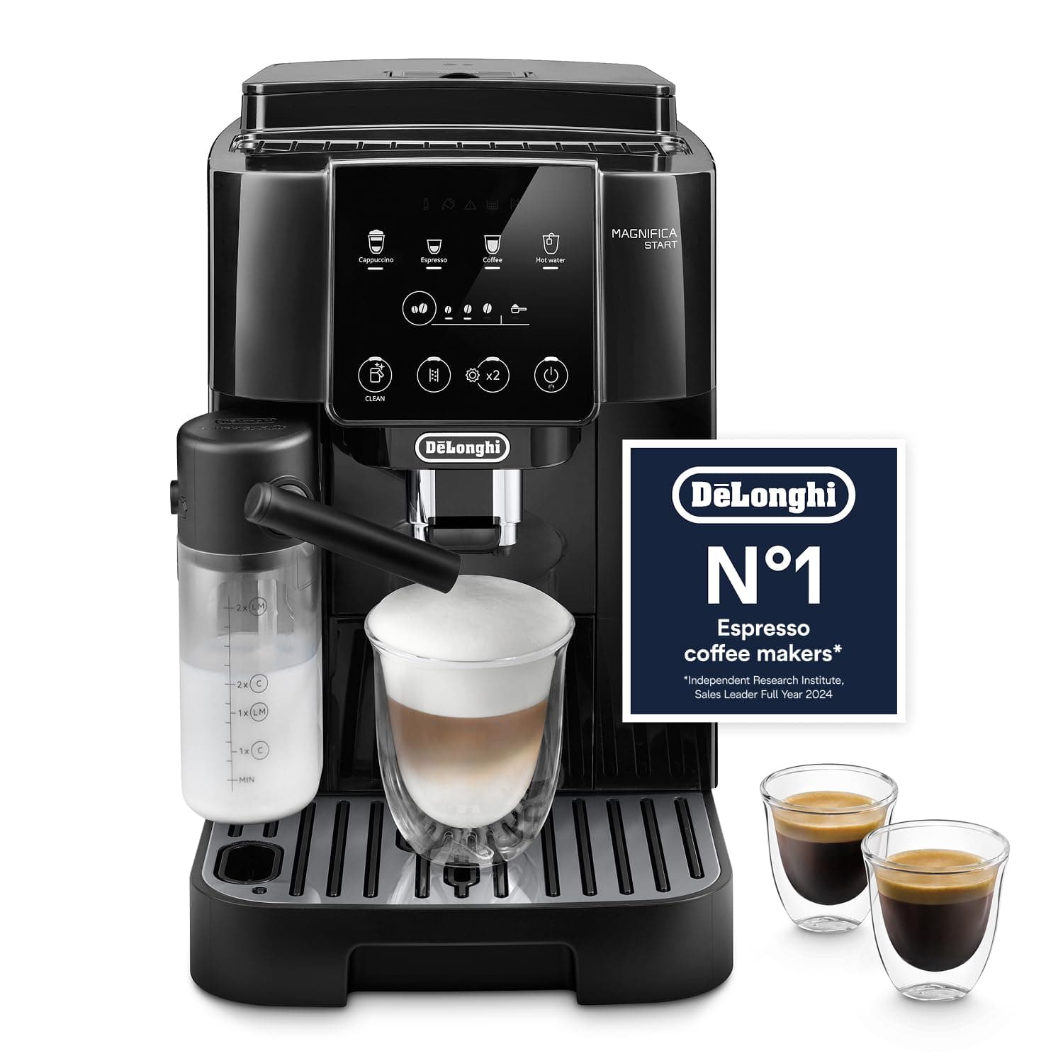 – De'Longhi Magnifica Start ECAM220.60.B, Fully Automatic Bean to Cup Coffee Machine with 4 One-Touch Recipes, Soft-Touch Control Panel, Auto Milk, 1450W, Black