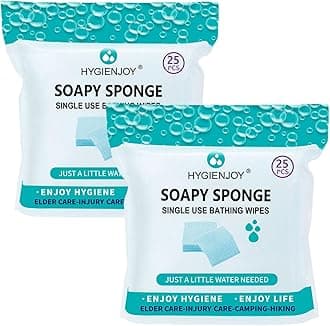 HYGIENJOY--Rinse Free Bathing Wipes (50-counts) Body Wipes For Adults Bathing--Extra Thick,No Residue Shower Wipes for Adults no rinse,For the Elderly,For the Injured,For the Bedridden,Also For
