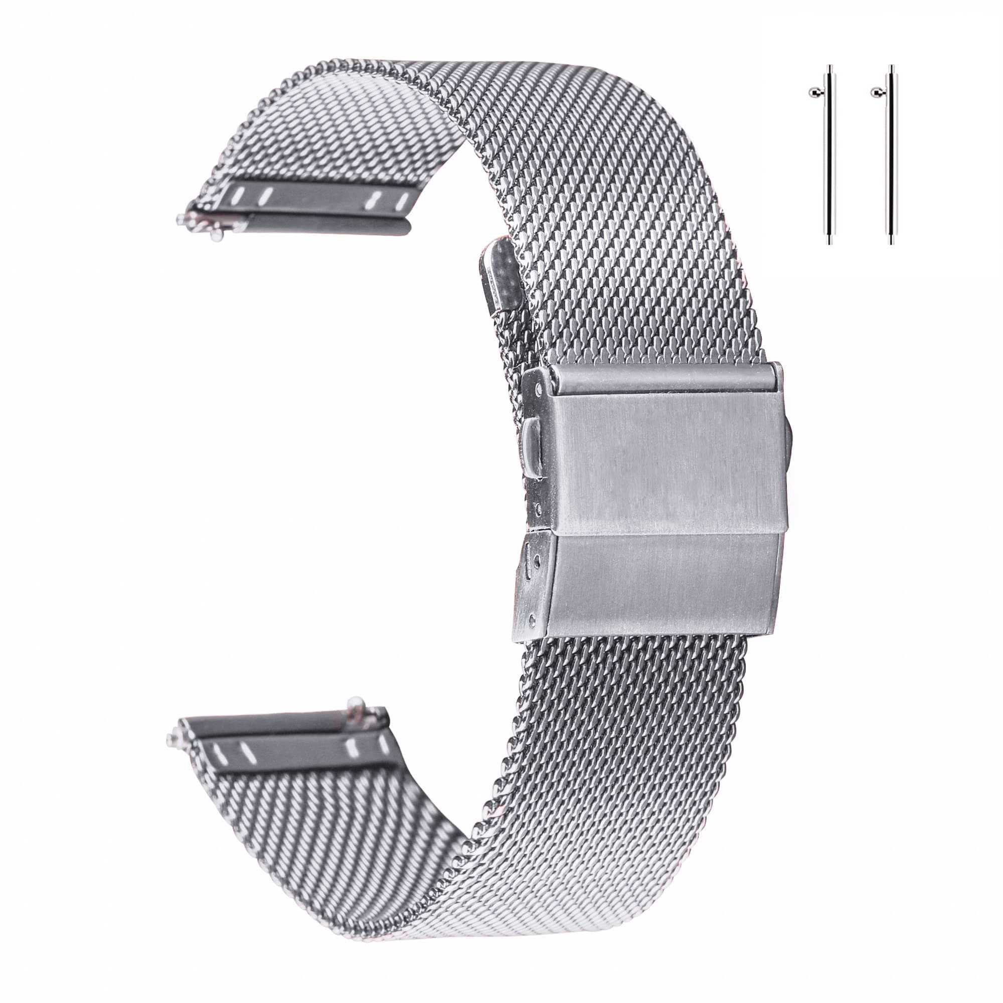 Stainless Steel Mesh Watch Straps for Men &Women, Quick Release Adjustable Mesh Watch Bands 12mm 14mm 16mm 18mm 20mm 22mm