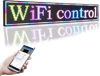 PH10mm 77"x14" Programmable LED Display Board with WiFi - Full Color Scrolling Sign, High Brightness Advertising Screen for Business & Retail Stores