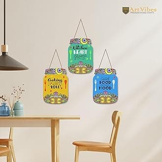 Artvibes wood Good Food Good Mood Quote Decorative Wall Hanging Decoration item for Kitchen|Home Decor|House Warming Gifts|Kitchen Quotes Decor item|Wall Decoration (WH_8922N)