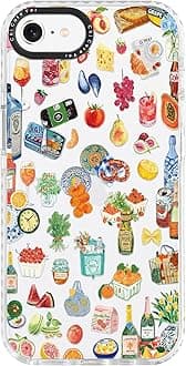 for iPhone 7/8/SE Case, Gourmet Food Collage Pattern with Fruits & Croissants, Military-Grade Drop Protection, Juicy Foodie Soft Slim TPU Protective & Camera Protection for Women Girls
