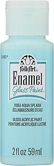 Enamel Acrylic Craft Paint, Aqua Splash 2 fl oz Premium Matte Finish Paint, Perfect For Easy To Apply DIY Arts And Crafts, 11953