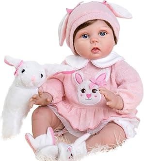 Aori Reborn Baby Doll Lifelike Weighted Girl Doll 22 Inch with Bunny Set Safety for Age 3