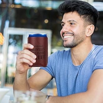 WKIEASON 2PCS 12OZ Standard Can Coolers Sleeve Collapsible Can Coolier Insulated Neoprene Sleeves for Cans Reusable Cans Sleeves Cold Drink Sleeve As Beer Gifts for Dad Men Women