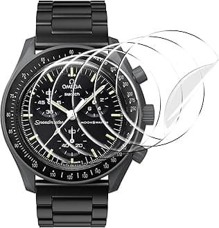 Stanchev Crystal Protector for Moonswatch,Soft TPU Anti-Scratch Screen Protector Compatible with Swatch Omega Moonwatch,HD Clear Screen Protector Cover for Omega x Swatch Moonswatch 5 Pack