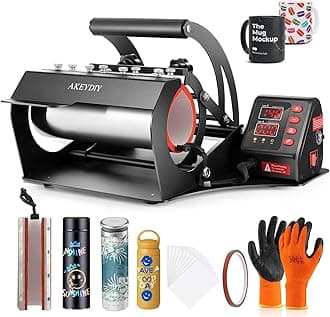 DREAMVAN Tumbler Heat Press Machine Mug Press Machine for 11 OZ-30 OZ Sublimation Ceramic Mugs Heat Transfer Tumbler for 12 OZ 15 OZ 18 OZ 20 OZ Straight Blanks Glass Cans Cups Mugs, AMB005565, Black