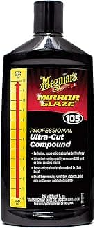 Meguiar’s Mirror Glaze M105 Ultra-Cut Compound, Pro-Grade Car Compound for Removing Scratches and Heavy Swirls, Restores Gloss and Clarity, Car Guy Gifts for Men and Women Who Love to Detail, 8 Oz