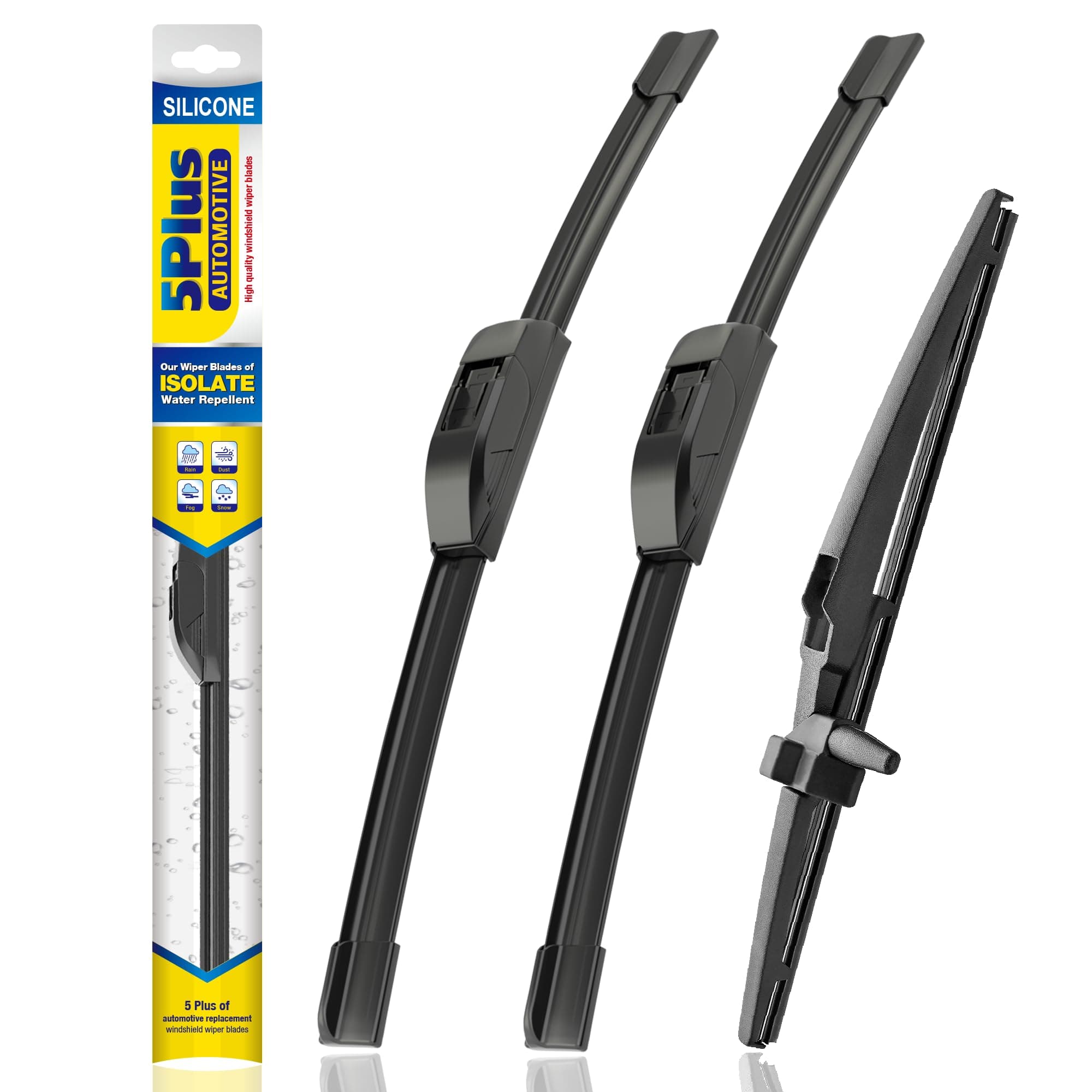 5 PLUS® Silicone Windshield Wipers Replacement for 2003 2004 2005 2006 2007 2008 2009 Toyota 4Runner Wiper Blades(Set of 3),Automotive Replacement Windshield Wiper Blades For My Car-22"/20"/12"