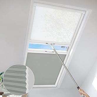 MiLin Day Night Skylight Shades Cordless Cellular Skylight Honeycomb Blinds Reduce Noise Shades Suitable for Roof Inclined Plane Room Windows - Custom Size (Light Filtering Light Grey)