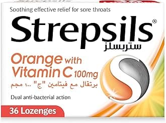Orange with Vitamin C, Fast Effective Relief from Sore Throats, 36 Lozenges