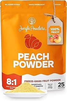 Jungle Powders Freeze Dried Peach Powder 3.5 Ounce Bag Powdered Peaches Peach Powder for Baking Peach Flavoring Freeze Dried Fruit Powder No Sugar Added Filler Free Dehydrated Peaches
