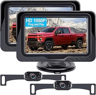 Backup Camera Ease Install for 2 Cars - 2-Pack, Plug & Play, HD 1080P Rear View Camera Kit, Waterproof, Night Vision for Car, Truck, SUV, Van