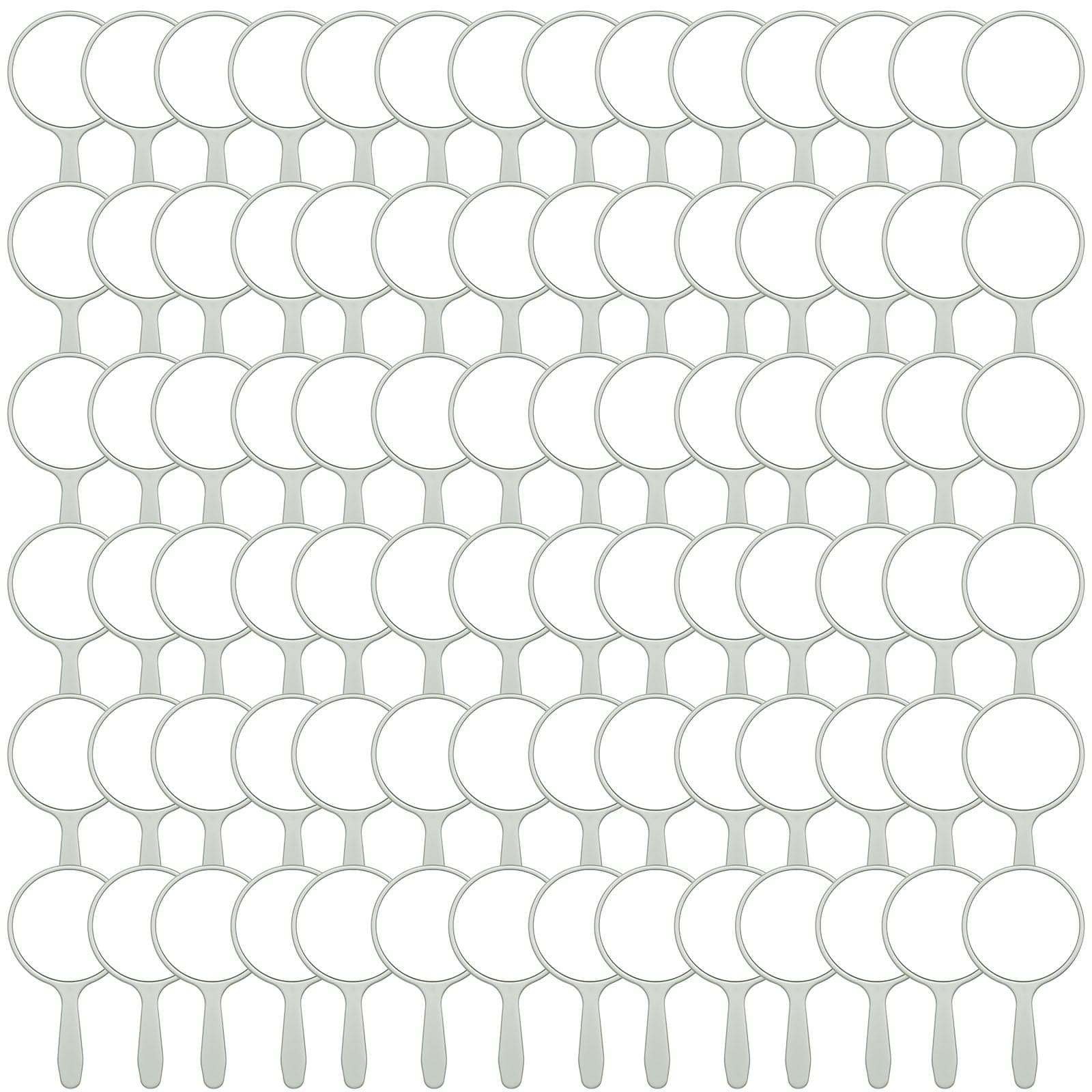 Vinsot 100 Pcs Handheld Mirror Bulk Small Hand Compact Mirrors with Handle Plastic Travel Makeup Portable 3.94 x 2.16 Inch for Birthday Dress up Wedding Practice Pronunciation (Green)