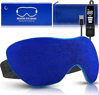 Heated Eye Mask, Washable Dry Eye Mask Heat Eye Compress with Flaxseed, Warm ...