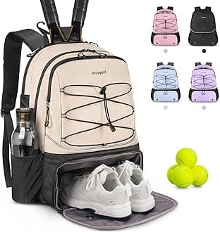 Arcoyard Tennis Bag Holds 2 Rackets, Professional Tennis Bags for Women, Tennis Backpack with Ventilated Shoe Compartment