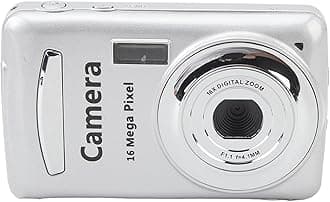 Digital Camera, 16MP 1080P HD Pocket Compact Camera with 2.4 Inch Screen, 16X Zoom Autofocus, Anti Shake, Portable Vlogging Camera, for Boys Girls Kids (Silver Gray)