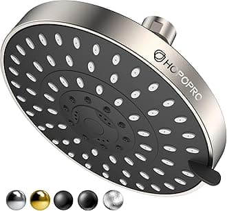 5-Mode High Pressure Shower Head - The Washington Post, NBC News, Today TV Show Recommended - High Flow Fixed Showerheads (6 Inch Brushed Nickel)