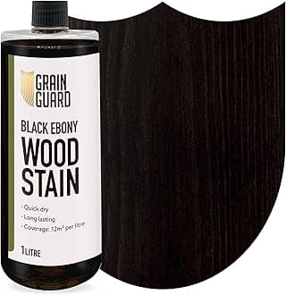Wood Stain Water Based | Black Ebony | 1L | Interior Furniture Stain | Light & Dark Stains | Eco-Friendly & Non-Toxic Wood Dye | Easy Application | Quick Dry & Low Odour