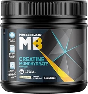 Creatine Monohydrate (Unflavoured, 0.55lbs / 250g) 50 Servings | Labdoor USA Certified