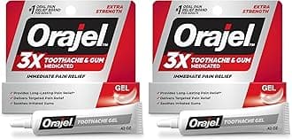 3X for Toothache & Gum Pain: Maximum Gel Tube 0.42oz - from #1 Oral Pain Relief Brand for Instant Pain Relief (Pack of 2)