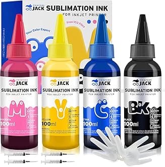 Printers Jack 400ML Sublimation Ink for Epson C88 C88+ WF7710 ET2720 ET4700 ET15000 ET2760 ET2750 WF7820 Inkjet Printers Heat Press Transfer on Mugs, Plates, Polyester Shirts, Phone Cases etc