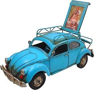 Car Model Piggy Bank Coin Bank Metal Retro Vintage Iron Car with Top Photo Frame Children Toy Home Decoration