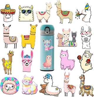 Aesthetic Vinyl Llama Stickers for Teens Girls,50Pcs Matte Reusable Waterproof Alpaca Cute Stickers for Skateboard,Guitar,Flask,Water Bottles,Laptop,Phone,Snowboard,DIY Crafts,Party Favor