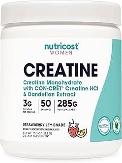 Creatine Monohydrate Powder for Women, Micronized, Strawberry Lemonade, 50 Servings - Vegetarian, Non-GMO, Gluten Free
