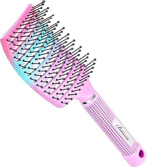 Hair Brush, Curved Vented Brush Faster Blow Drying, Paddle Detangling Hair Brushes for Women Men, Professional Curved Vent Styling Brush for Wet Dry Curly Thick Straight Hair