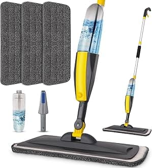 Mops for Floor Cleaning, Spray Mop with 400ml Refillable Bottle and 3 Replacement Pads Dry Wet Floor Household or Commercial Hardwood Laminate Tile Ceramic