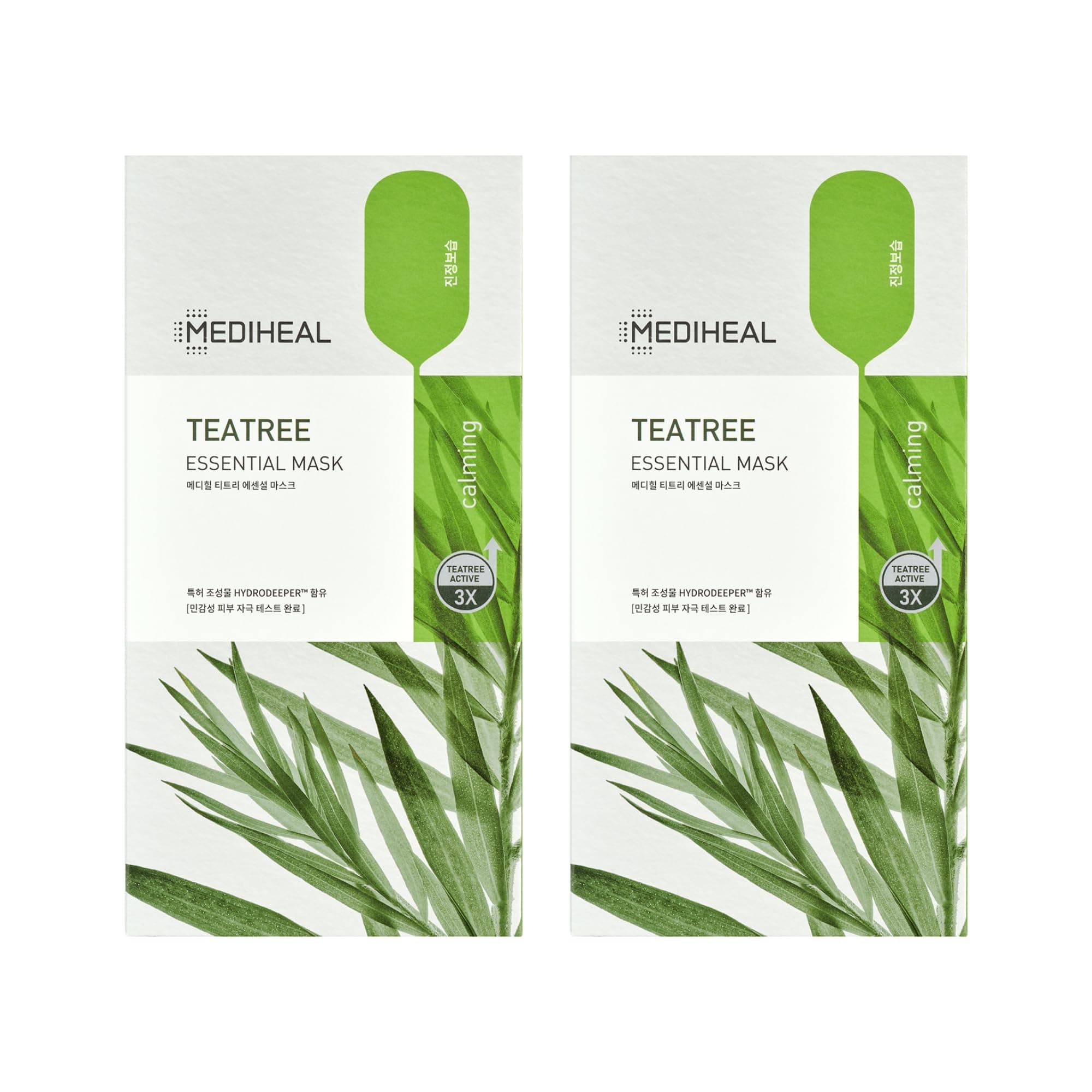 Mediheal Cotton Teatree Care Solution Essential Mask with Tea Tree Oil and Cica Extracts, Pack of 10