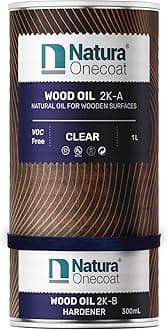 Wood Stain Oil - 769 ft² - 1.3 L, Clear – Wood Finish for Interior Furniture & Floor - Linseed Wood Oil - Fast-Drying - Environmentally Friendly-Extra Durable Hard Wax Oil-VOC-Free